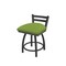 Holland Bar Stool Co 18" Low Back Swivel Vanity Stool, Pewter Finish, Canter Kiwi Green Seat 41118PW009 - alternate 1